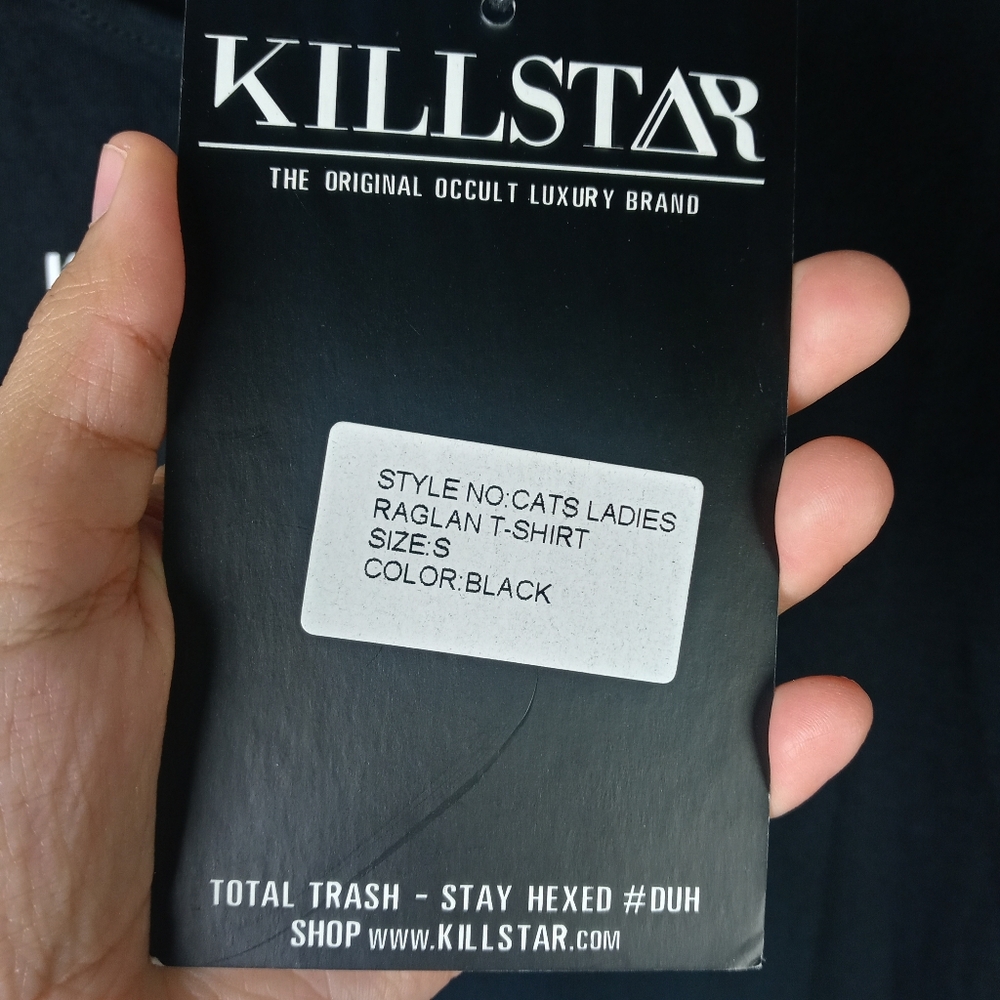Killstar Cats Ladies Raglan T-Shirt Size S - Picture 11 of 14